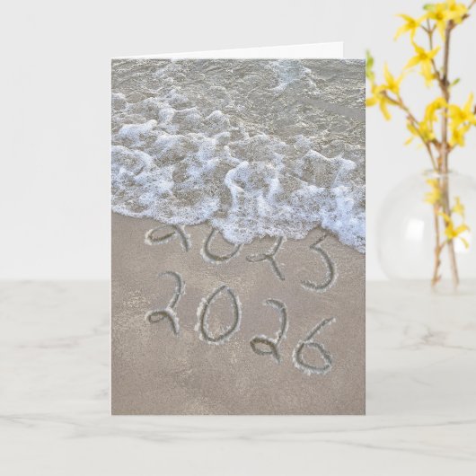 2026 Neujahrsstrand Karte (Gelbe Blume)