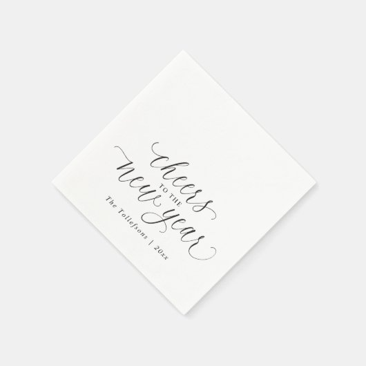 2026 New Year Cheers Elegant Script Party Serviette (Ecke)