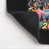 2026 New Year Dachshund Party Fireworks Fun Mousepad (Ecke)