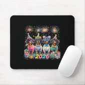 2026 New Year Dachshund Party Fireworks Fun Mousepad (Mit Mouse)
