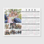 2026 New Year Family Photos Calendar Magnetic Card Magnetkarte (Vorderseite)