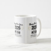 2026 New Year Greeting Card Kaffeetasse (VorderseiteRechts)