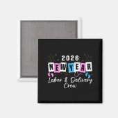 2026 New Year Labor And Delivery Nurse Fireworks E Magnet (Vorderseite/Rückseite)