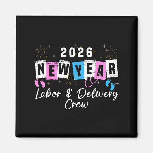 2026 New Year Labor And Delivery Nurse Fireworks E Magnet (Vorne)
