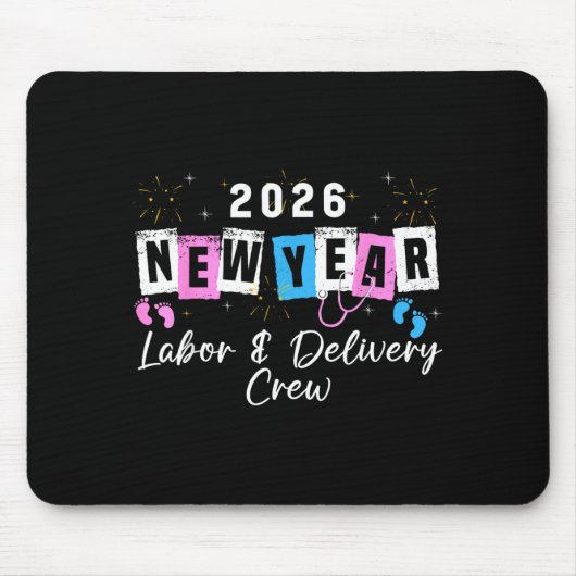 2026 New Year Labor And Delivery Nurse Fireworks E Mousepad (Vorne)
