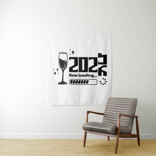 2026 New Year Loading Celebration Typography Wandteppich (Beispiel)