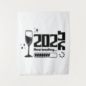 2026 New Year Loading Celebration Typography Wandteppich (Vorderseite)
