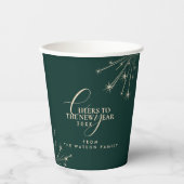 2026 New Year Modern Elegant Typography Green Pappbecher (Vorderseite)