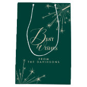 2026 New Year Modern Festive Typography Teal Mittlere Geschenktüte (Rückseite)