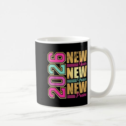 2026 New Year New Grace New Praise Retro Nge Desig Kaffeetasse (Rechts)