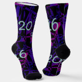 2026 New Year New Years socks purple fun funny Socken (Gewinkelt)