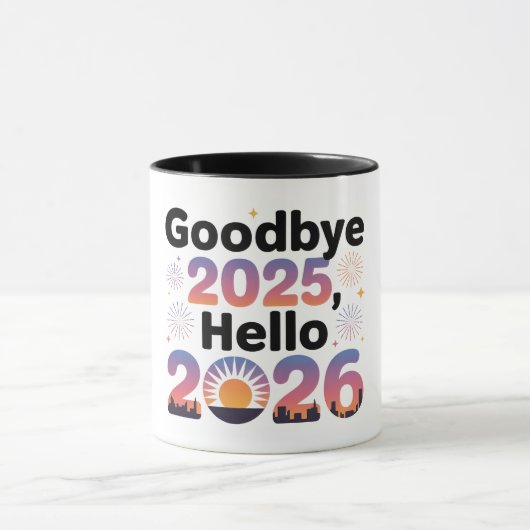 2026 New Year Sunset Celebration Coffee Mug Tasse (Zentrum)