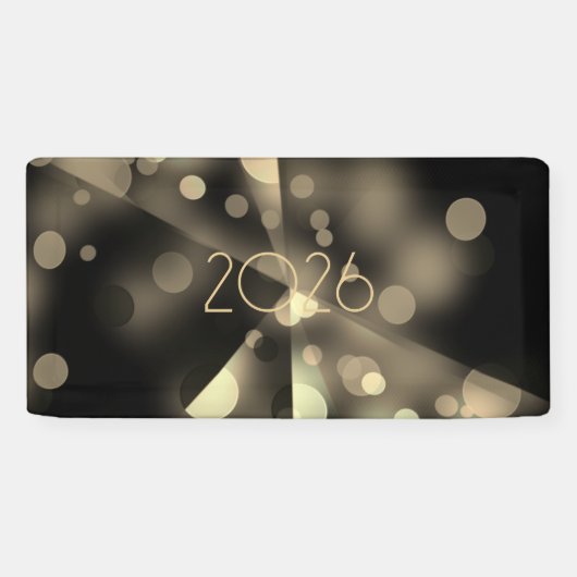 2026 new year with golden bubbles banner (Horizontal)