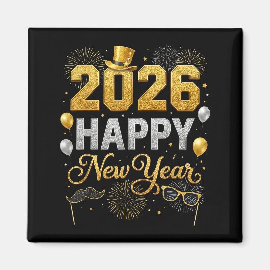2026 New Years Eve For Womens Men Mom Kids Happy N Magnet (Vorne)