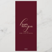 2026 New Years Modern Festive Maroon Typography Einladung (Rückseite)