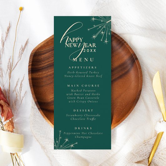 2026 New Years Modern Festive Teal Typography Einladung