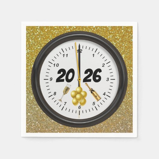 2026 New Years Paper Napkins Serviette (Vorderseite)