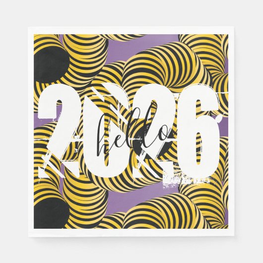 2026 New Years Trippy Bold Font Serviette (Vorderseite)