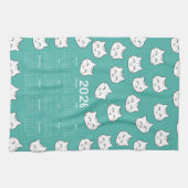 2026 niedliche Katzengesichter im Kalender Geschirrtuch (Horizontal)