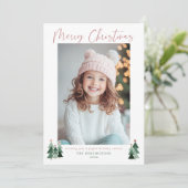 2026 Niedlicher Rosa Foto Weihnachtskalender Feiertagskarte (Stehend Vorderseite)