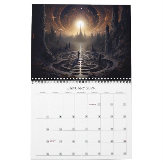 2026 Nightscapes 3 Surreal Space Landscape Art Kalender (Jan 2026)