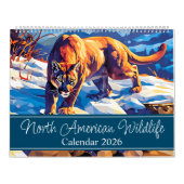 2026 Nordamerikanische Wildtiere zwei Seiten groß Kalender (Titelbild)