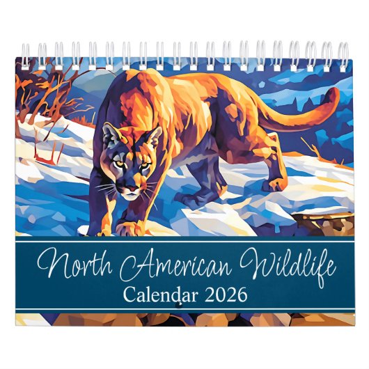 2026 North American Wildlife Two Page Small Kalender (Titelbild)