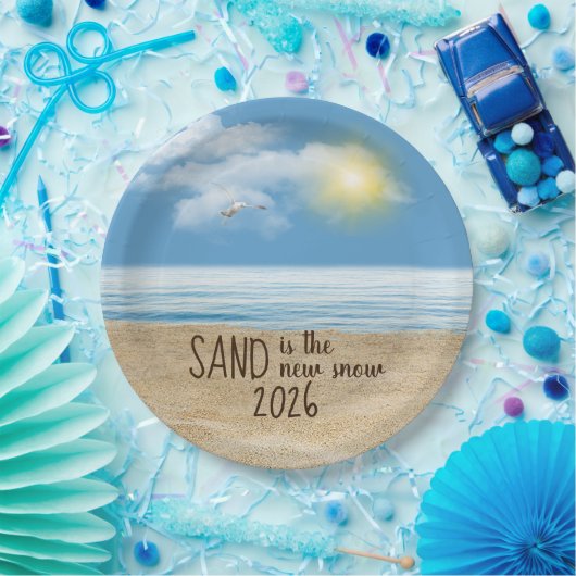 2026 Ocean Beach With Seagull  Pappteller (Party)