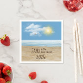 2026 Oceanstrand mit Möwe Serviette (Beispiel)