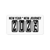 2026 Odometer Neue Jahre Adressaufkleber (Vorne)