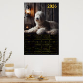 2026 Old English Sheepdog Calendar Poster (Küche)