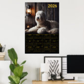 2026 Old English Sheepdog Calendar Poster (Heimbüro)