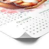 2026 One-Page Calendar Cute Squirrel on Swing Poster (Ecke)