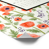 2026 Orange Poppies Calendar Poster (Ecke)