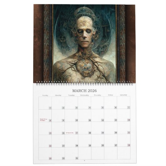 2026 Organisms 2 Surreal Dark Sci-Fi Kalender (Mär 2026)