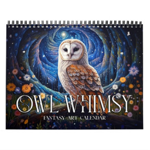 2026 Owl Whimsy 2 Fantasy Art Calendar Kalender