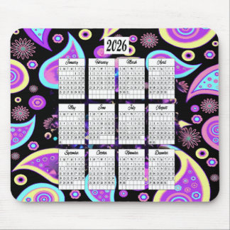 2026 Paisley-Designkalender Mousepad