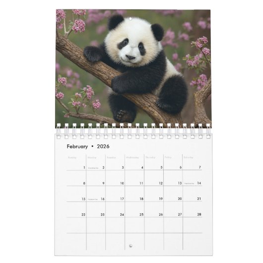 2026 Panda Calendar Kalender (Feb 2026)