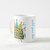 2026 Party Hat Fun Kaffeetasse (Vorderseite Links)