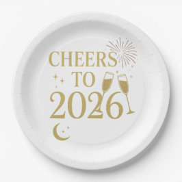 2026 Party-Teller - Elegant Black & Gold Pappteller