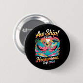 2026 passende Flitterwochen-Kreuzfahrt Flamingo Br Button (Vorne & Hinten)