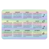 2026 Pastel Rainbow Holographic Calendar Magnet (Horizontal)