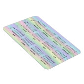 2026 Pastel Rainbow Holographic Calendar Magnet (Rechte Seite)