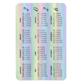 2026 Pastel Rainbow Holographic Calendar Magnet (Vertikal)