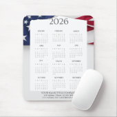 2026 Patriotic Mini Calendar Mousepad (Mit Mouse)