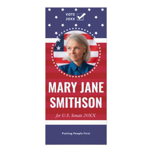 2026 Patriotische US-Fahne Custom Political Campai Werbekarte (Vorne)