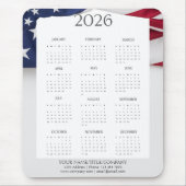 2026 Patriotischer Mini-Kalender Mousepad (Vorne)