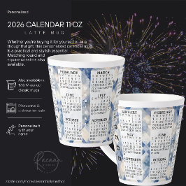 2026 Personalisiert 12 oz Kalender Latte Tasse