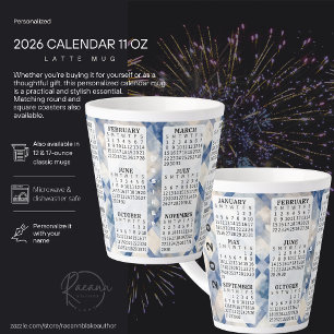 2026 Personalisiert 12 oz Kalender Latte Tasse