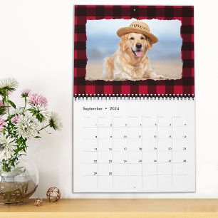 2026 Personalisiert Dog Pet Fotos Red Buffalo Kari Kalender